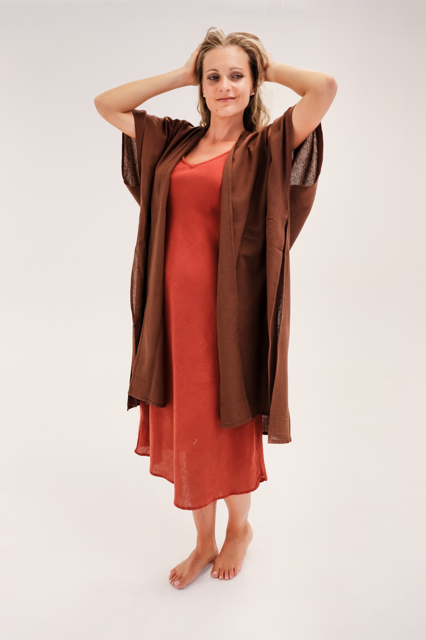 Hemp Clay Red Midi Dress