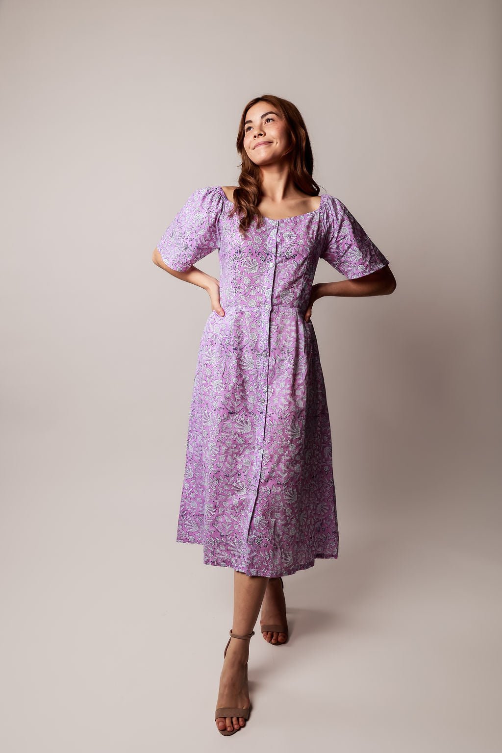 Alya Handblock Printed Dress - Wildalaya