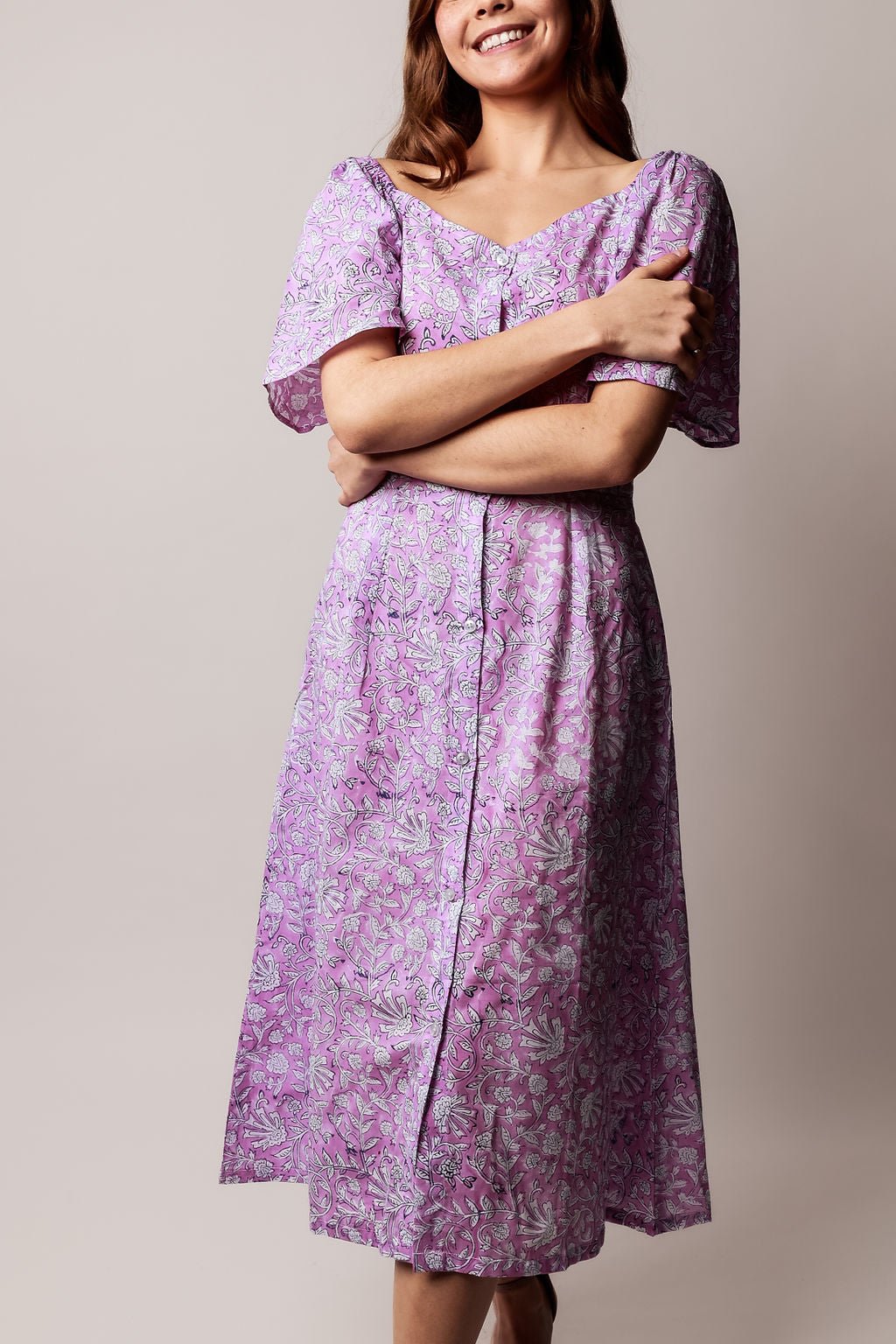 Alya Handblock Printed Dress - Wildalaya